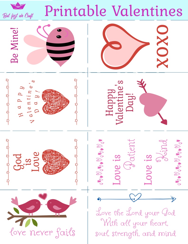 New Free Printable Valentine s Day Cards for Kids But First We Craft